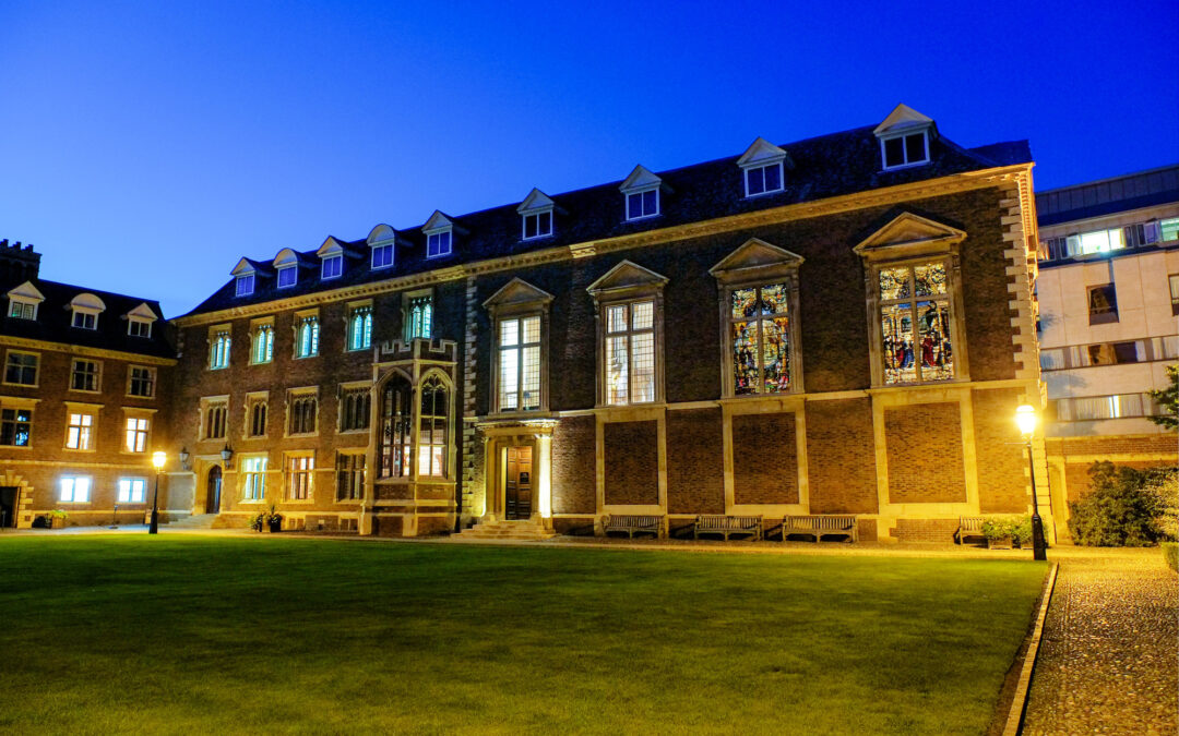 St Catharine's College at night